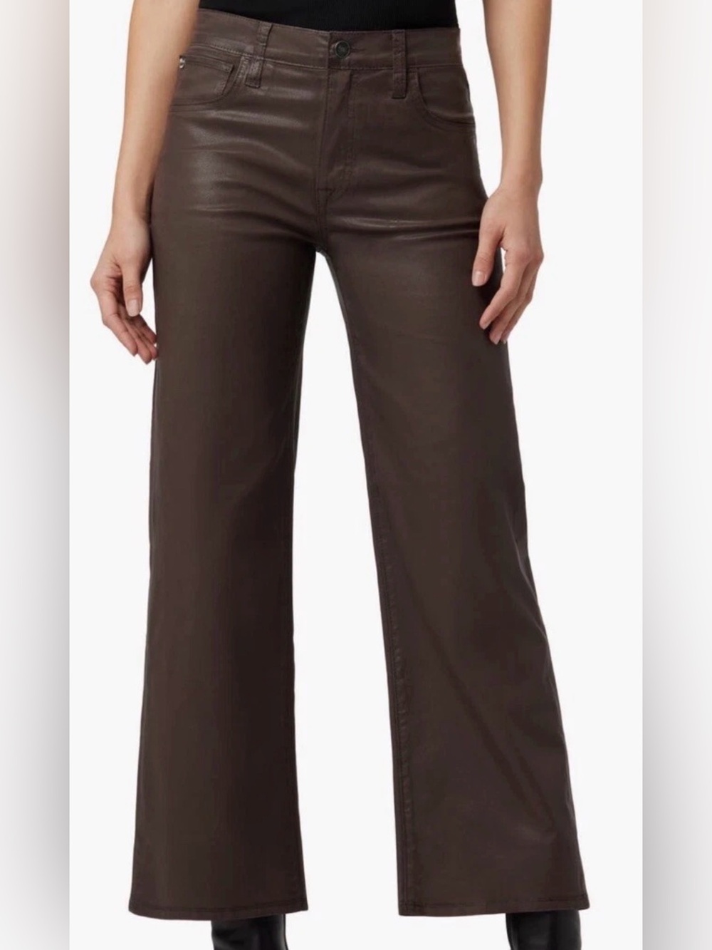 NWT Hudson Women’s Rosalie High Rise Wide Leg Ankle Pants Color Brown Size 31